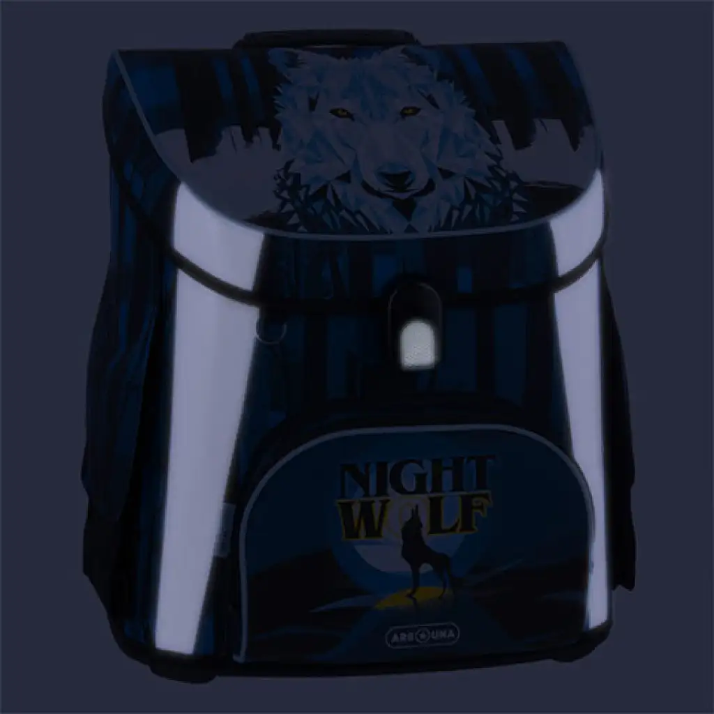 Ars Una: Nightwolf kompakter Schulranzen mit Magnetverschluss 33x41x24cm kép 3