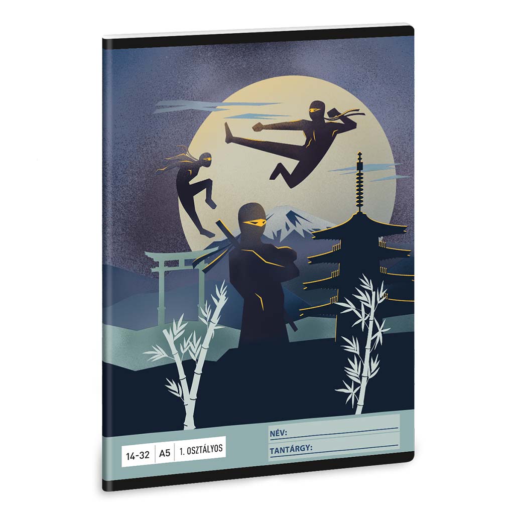 Ars Una: Ninjas in the Dark A/5 liniertes Heft für die 1. Klasse 14-32