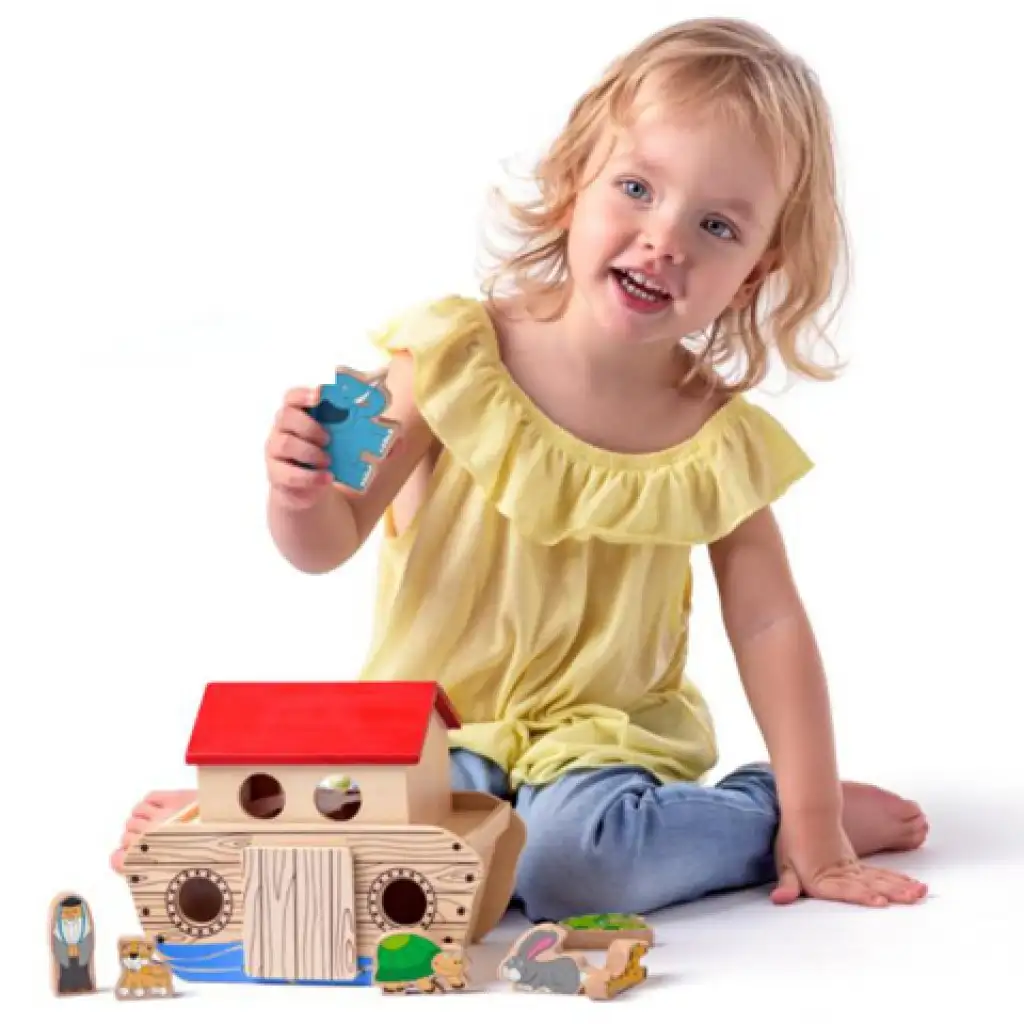 Noahs Arche 13-teiliges Holzspielzeug - Woodyland kép 2