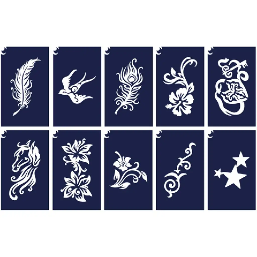 Frauen 1 Glitzertattoo-Schablonenset 10-teilig kép 2