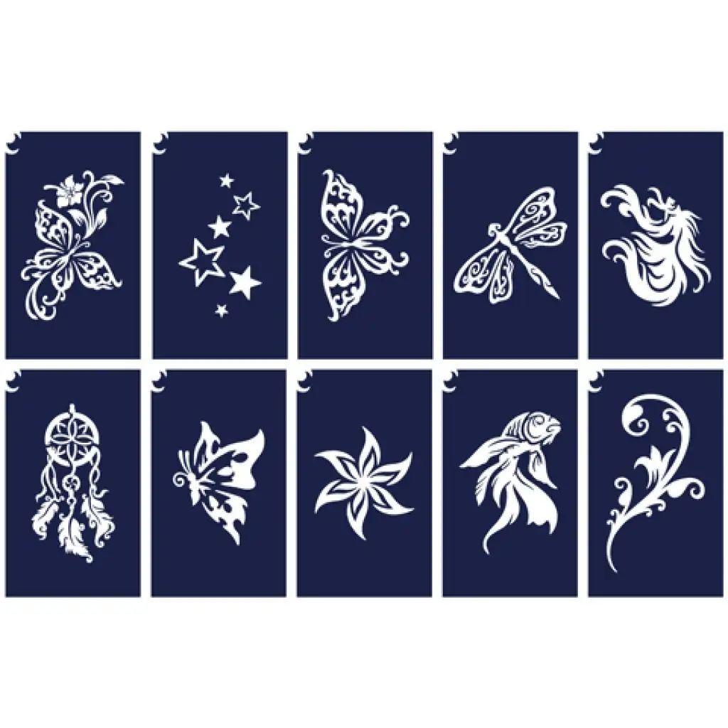 Frauen 2 Glitzertattoo-Schablonenset 10-teilig kép 2