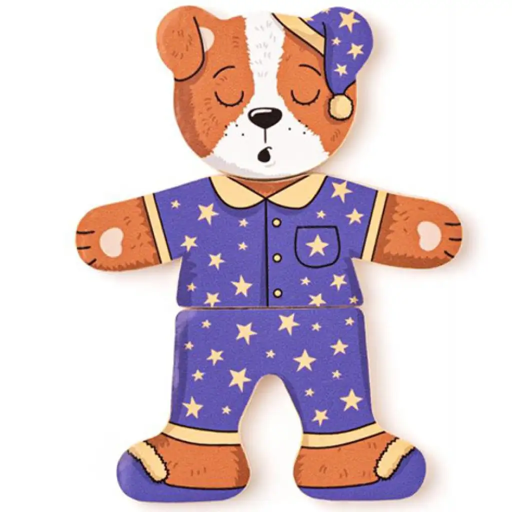 Anziehbarer Hund Holzpuzzle 18-teilig - Woodyland kép 5