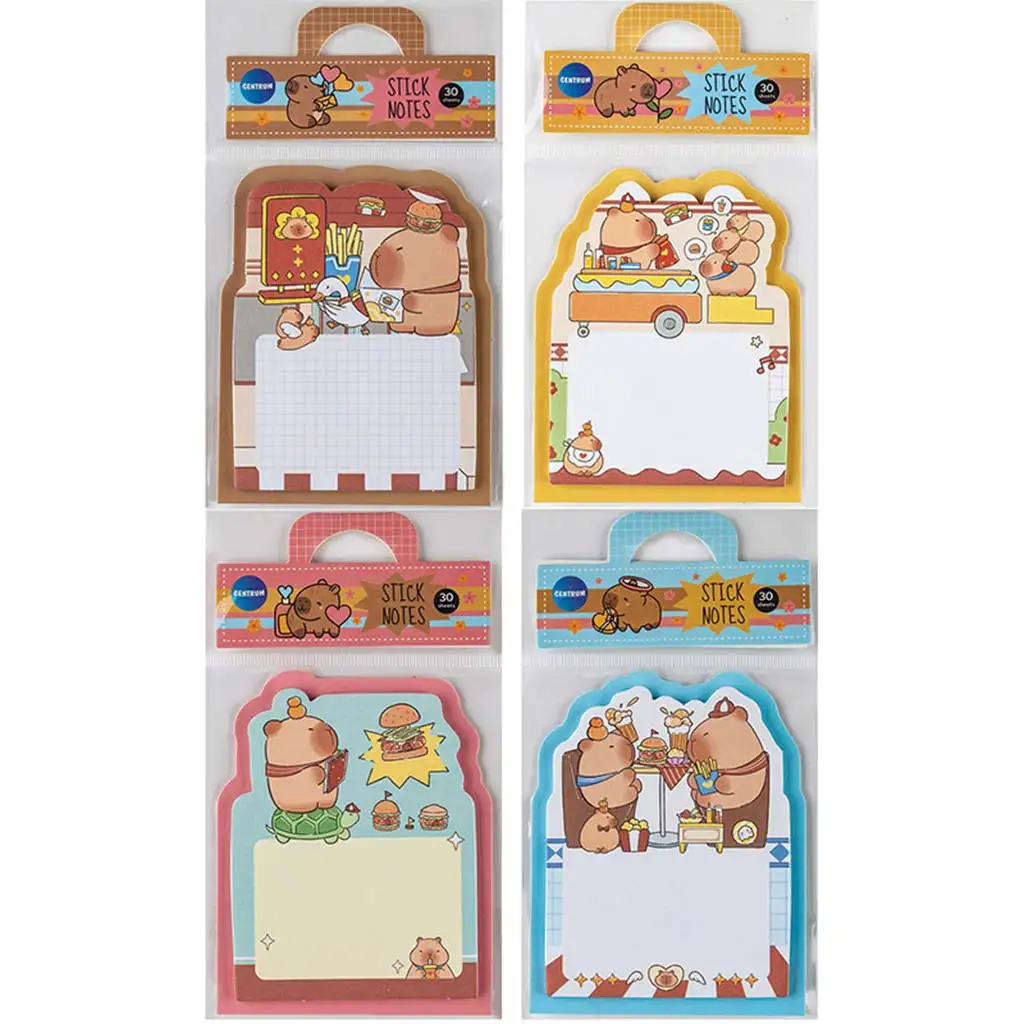 Capybara selbstklebender Notizblock 70x90mm, 30 Blatt, verschiedene Ausführungen, 1 Stück