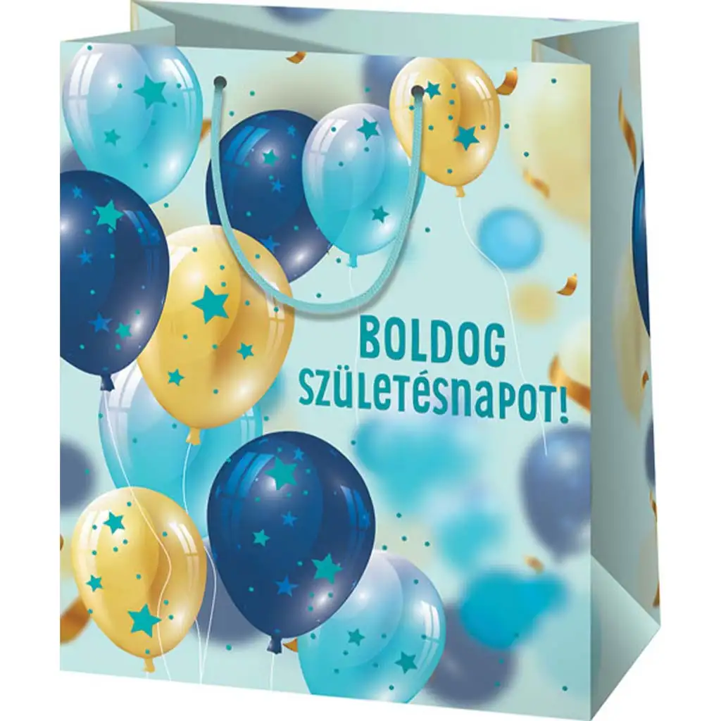 Alles Gute zum Geburtstag! Riesige exklusive Geschenktasche mit Luftballonmuster 33x15x44cm