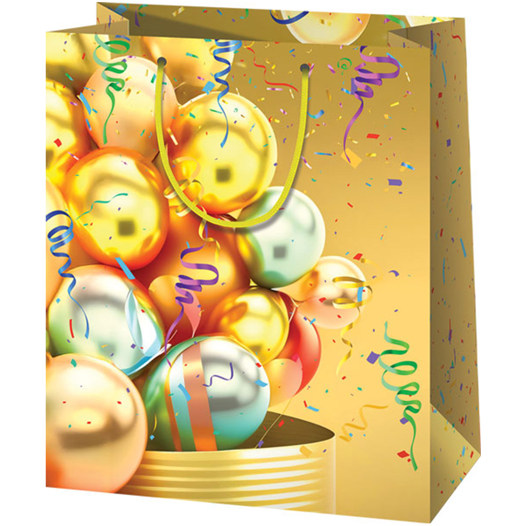 Cardex: Riesige Geschenktasche mit gelben Luftballons, 33x15x44,5 cm