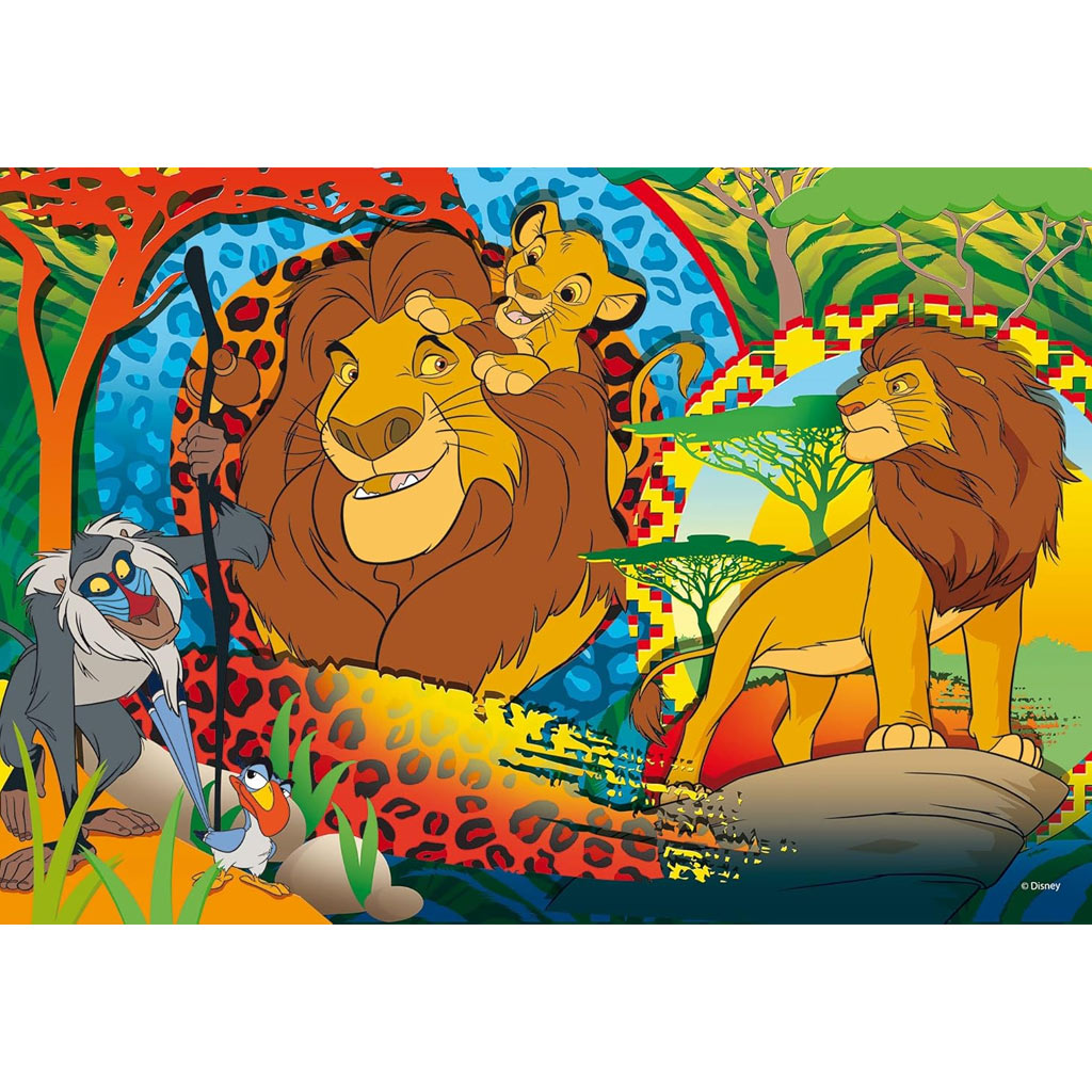 Der König der Löwen 2-in-1 Eco Maxi Puzzle mit 24 Teilen und Ausmalbild, 70x50 cm – Lisciani kép 2