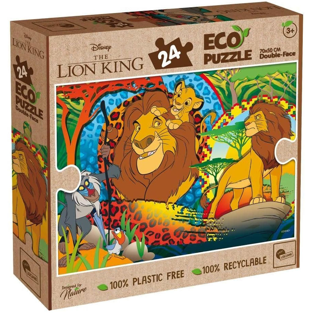 Der König der Löwen 2-in-1 Eco Maxi Puzzle mit 24 Teilen und Ausmalbild, 70x50 cm – Lisciani