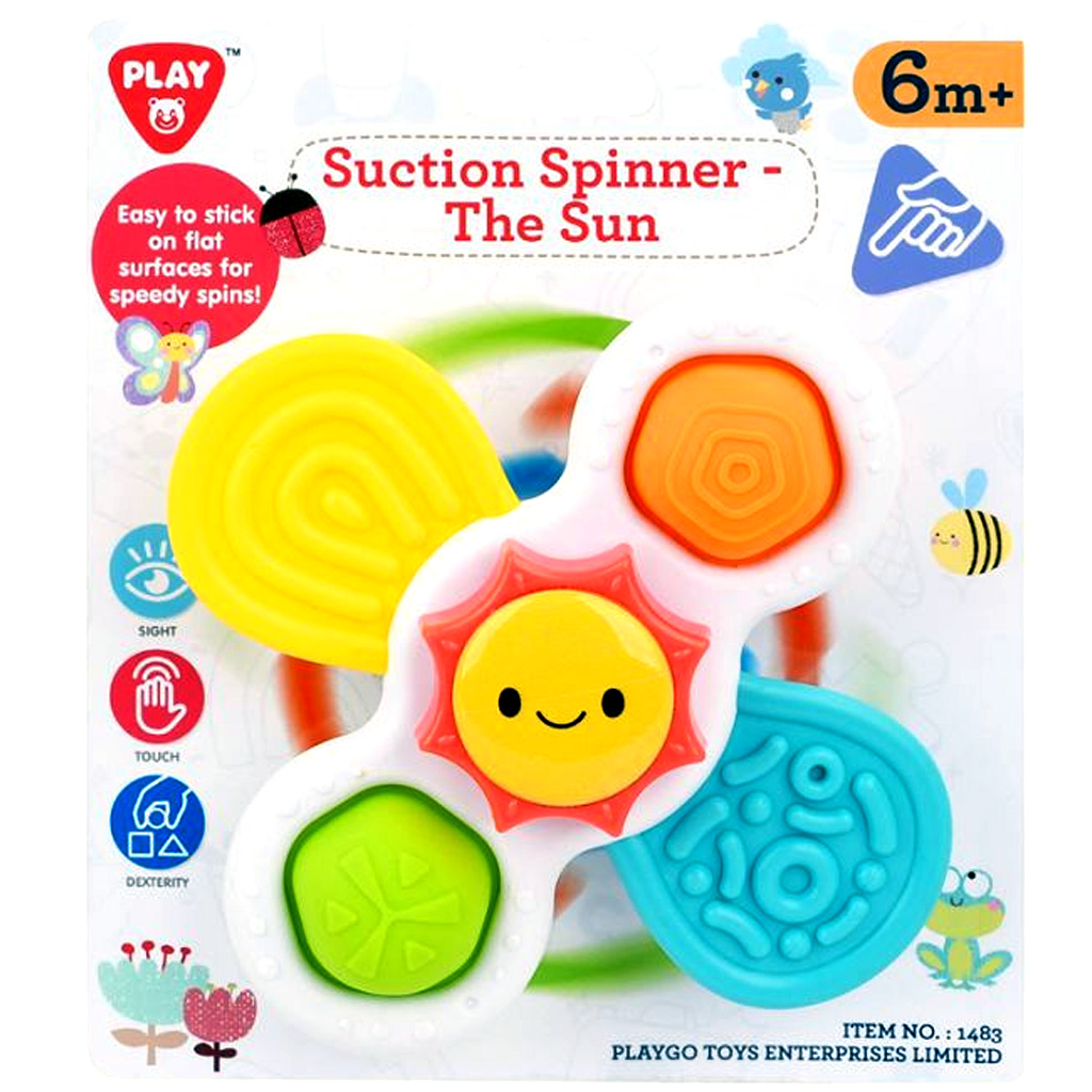 Playgo: Drehende Sonnen-Babyrassel mit Saugnapf