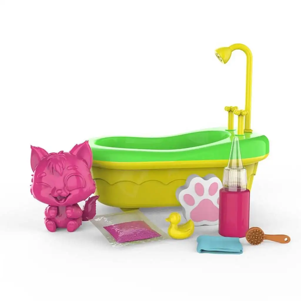 Washy Friends: Farbwechsel-Badekätzchen mit Wanne und Zubehör - Szörmi kép 2
