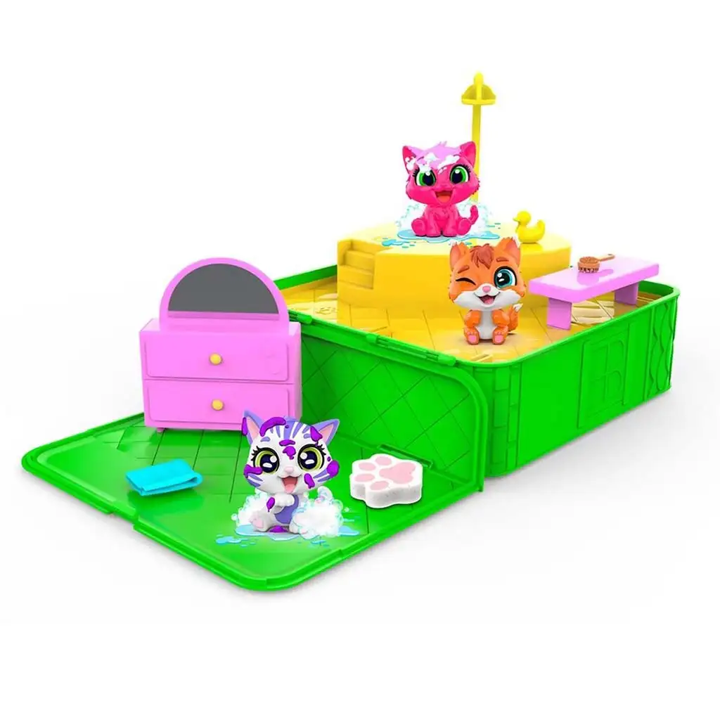 Washy Friends: Farbwechsel-Badekätzchen mit Jacuzzi und Zubehör kép 2