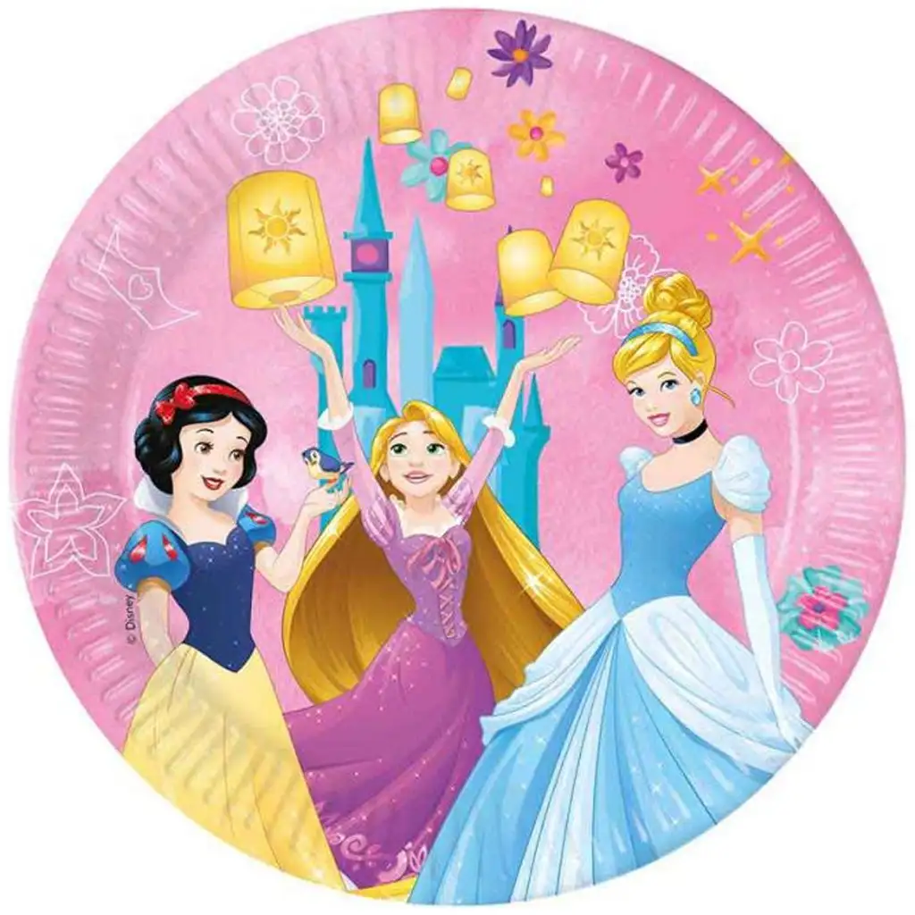 Disney+Prinzessinnen rosa Pappteller 8er-Set 23cm