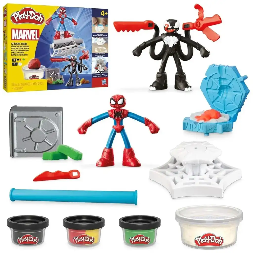 Play-Doh: Marvel Spider-Man Launch & Slice Kampfspielset - Hasbro kép 3