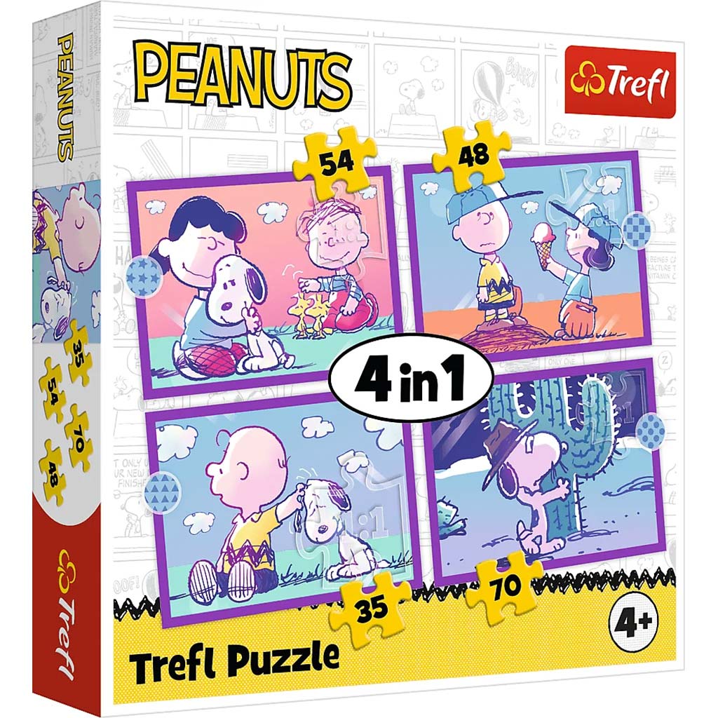 Peanuts Snoopy kutya napja 4 az 1-ben puzzle 35-48-54-70db-os - Trefl kép 1