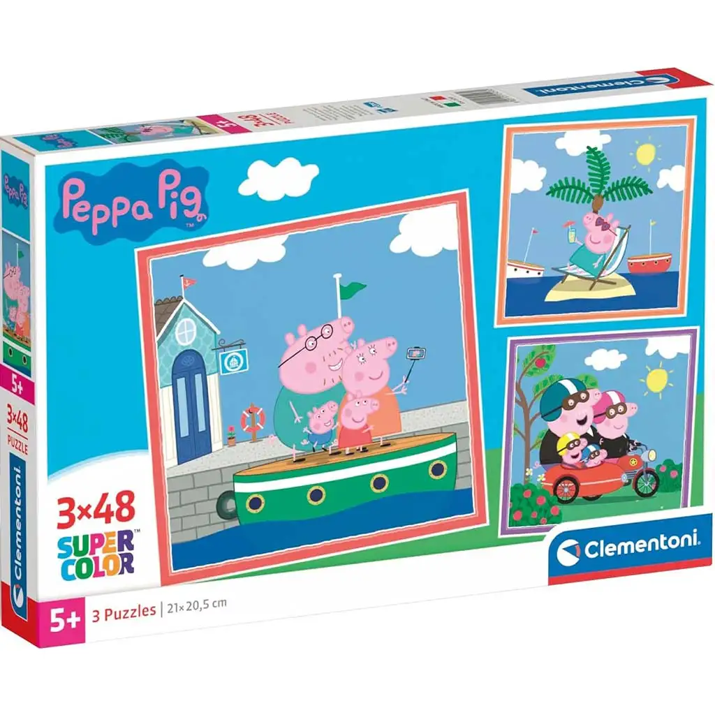 Peppa Wutz 3x48 Teile Supercolor Puzzle - Clementoni