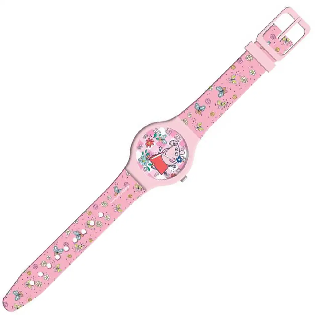 Luna: Peppa Wutz rosa analoge Armbanduhr in Metall-Geschenkbox kép 2