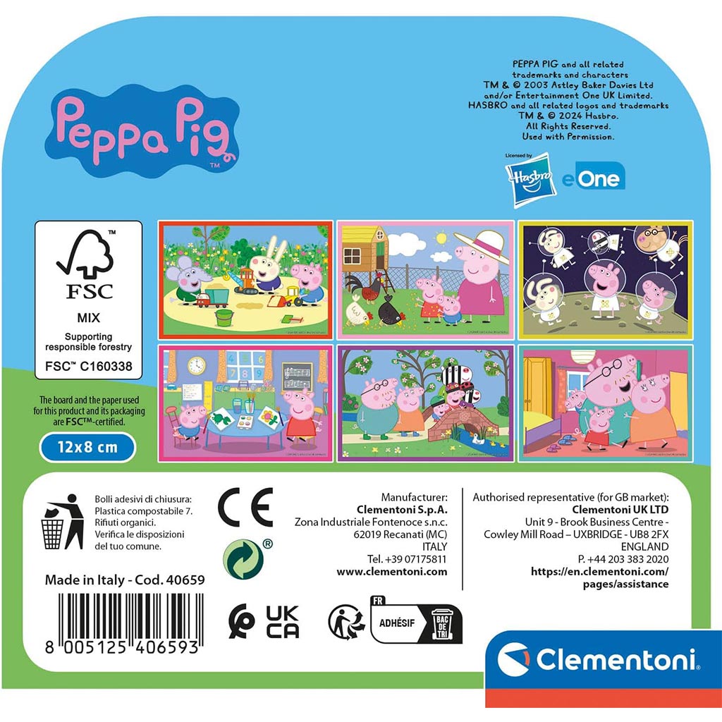 Peppa Wutz 6er-Set Märchenwürfel - Clementoni kép 2