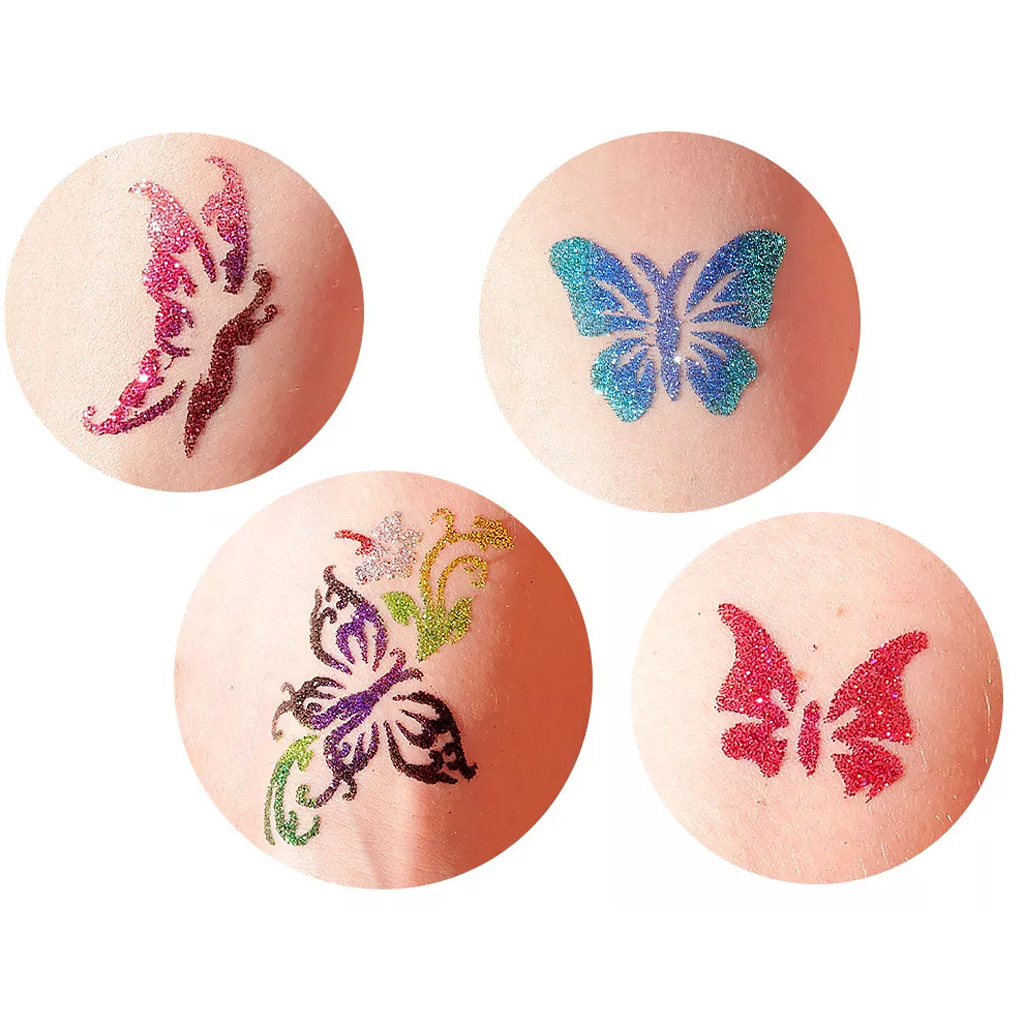 TyToo: Schablonenset für Glitzertattoos Schmetterlinge, 23 Stück kép 2