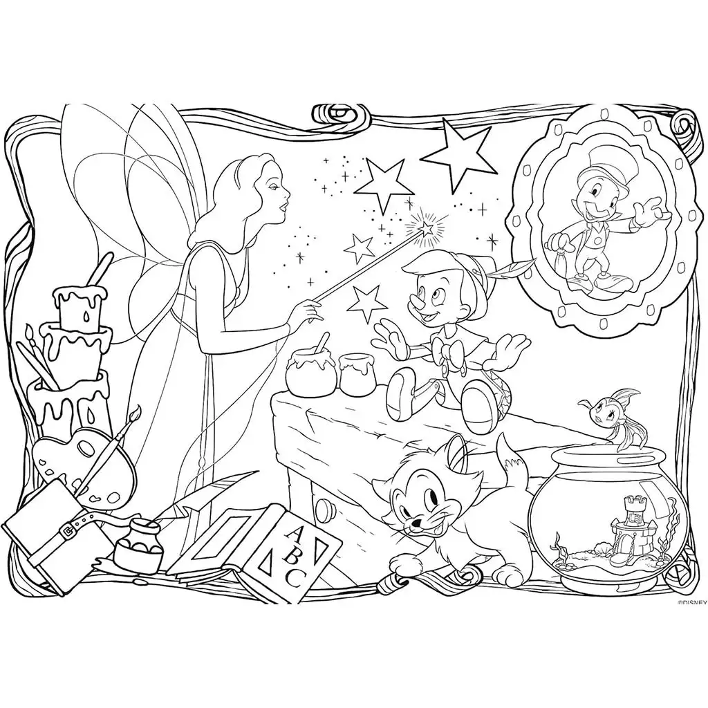 Disney Pinocchio 2-in-1 Maxi 24-teiliges Puzzle und Malset 70x50 cm – Lisciani kép 2