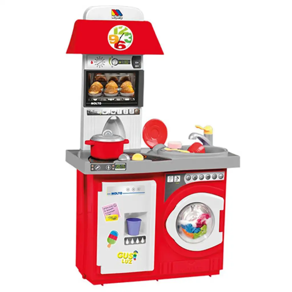 Molto: Rote Spielküche 14-teiliges Set 27x57x97cm kép 2