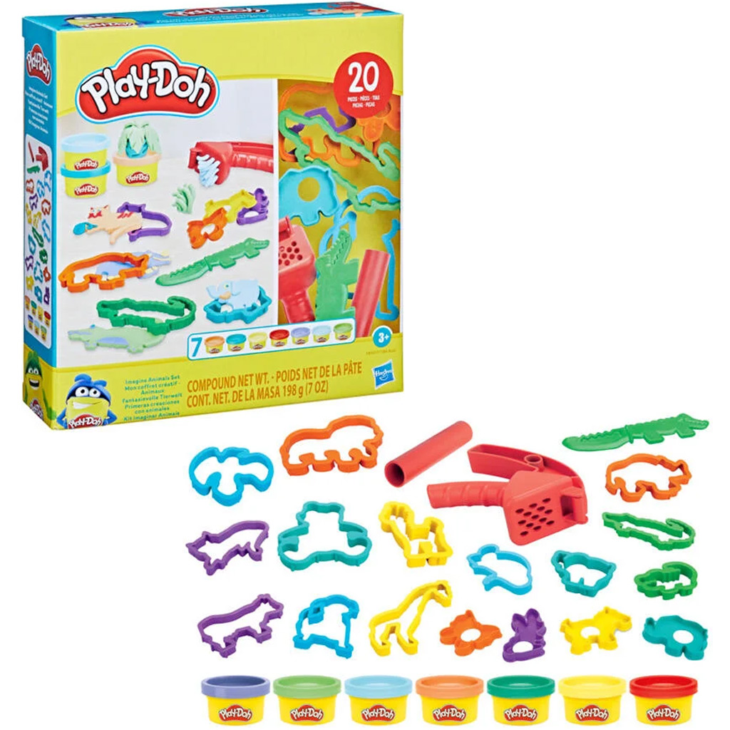 Play-Doh: 20db-os állatos gyurmaszett 7 tégely színes gyurmával - Hasbro kép 1