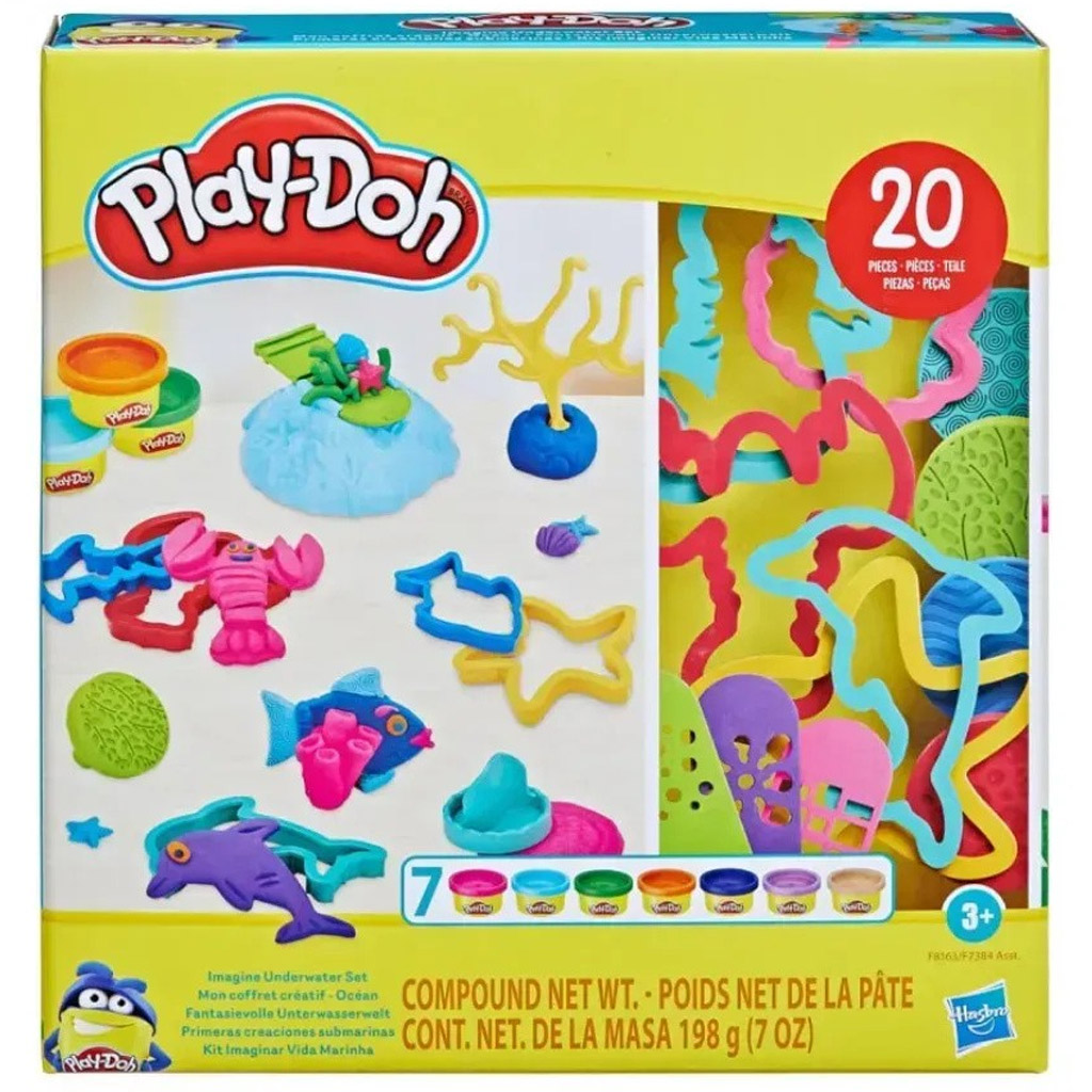 Play-Doh: 20 db-os víz alatti világ gyurmaszett 7 tégely színes gyurmával - Hasbro kép 1