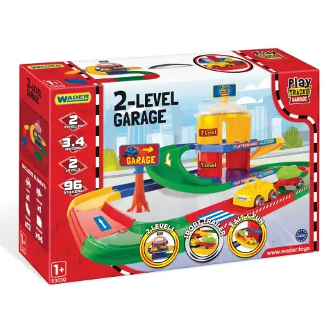 Play Tracks: 2-stöckige Garage mit Anhänger und kleinem Auto - Wader