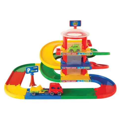 Play Tracks: 3-stöckiges Parkhaus mit 2 kleinen Autos - Wader kép 2