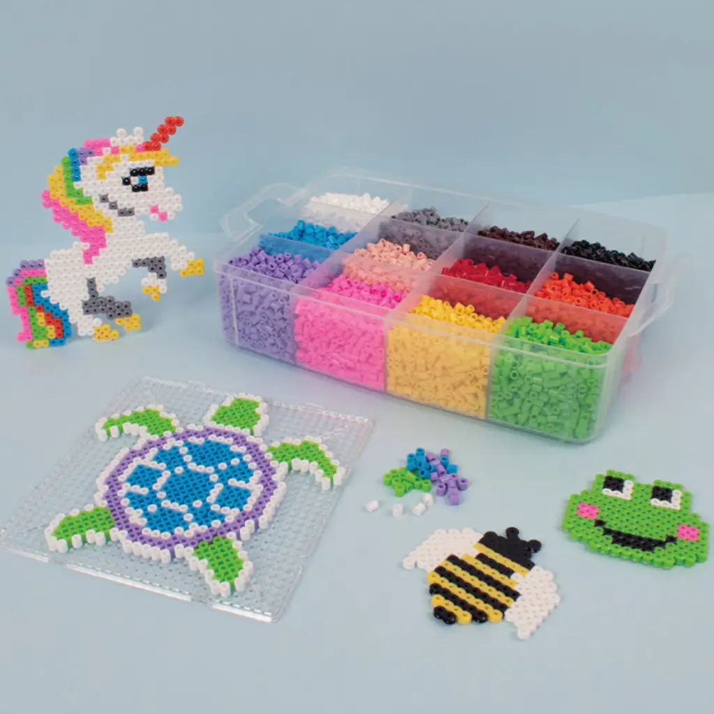 PlayBox: 9mm XL MAXI bügelperlen in 12 Farben in Aufbewahrungsbox 12000 Stück kép 2