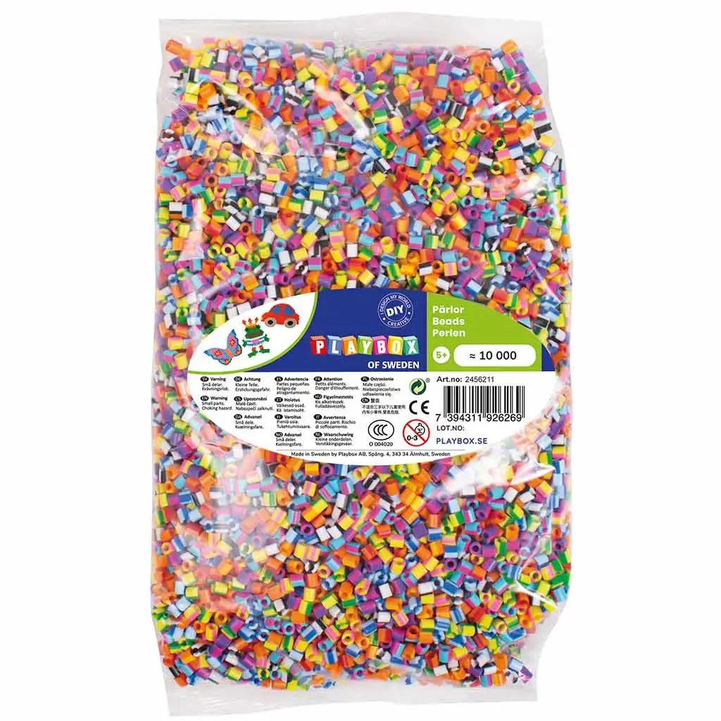 PlayBox: 5mm MIDI Bügelperlen - Gestreifte Stücke 10.000er Packung