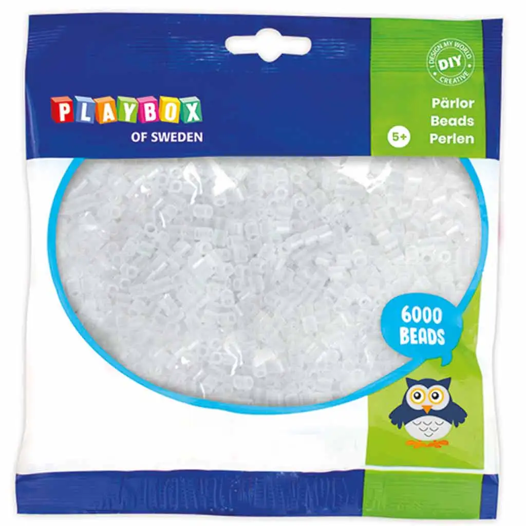 PlayBox: 5mm MIDI transparente farblose bügelbare Perlen 6000er Packung kép 1