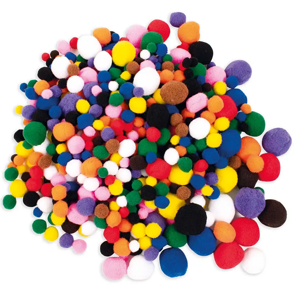 PlayBox: Pom-Pom in Grundfarben, 525 Stück Packung