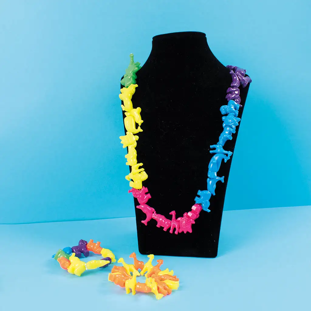 PlayBox: Buntes Tierperlen-Set mit verschiedenen fädelbaren Tieren, 250-teiliges Paket kép 3