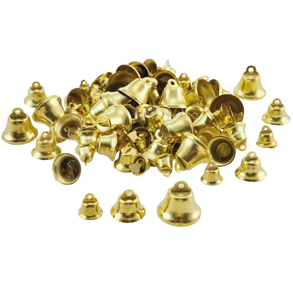 PlayBox: Goldfarbene Dekorationsglocken 100er-Pack