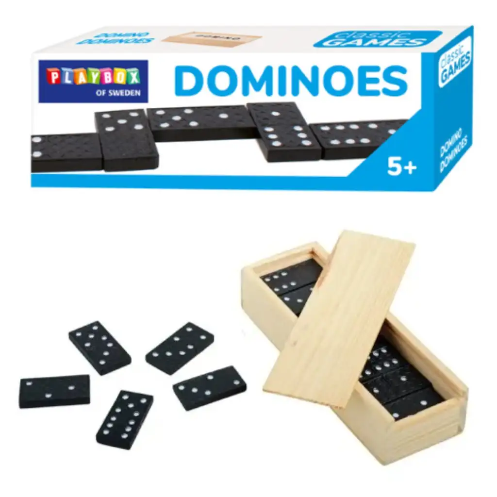 PlayBox: Domino in Holzkiste