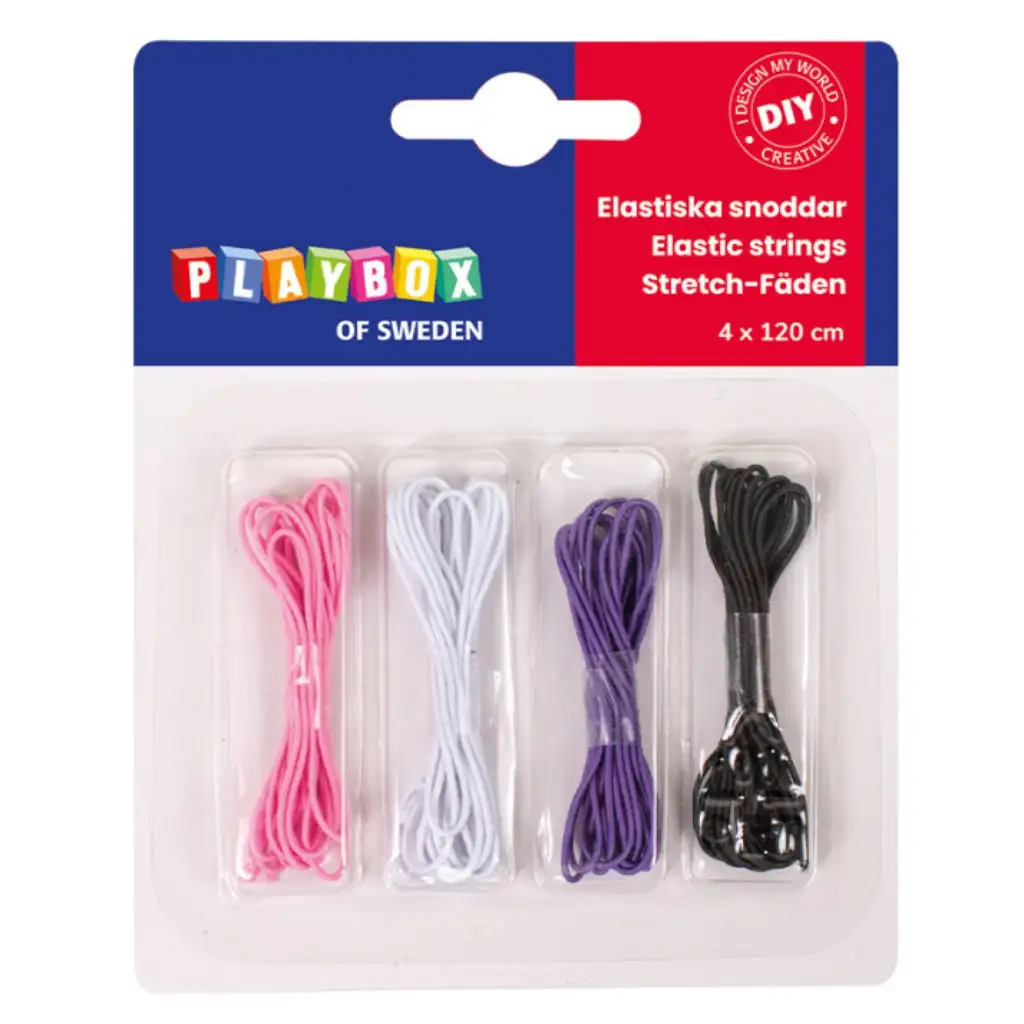 PlayBox: Elastische Schnüre mit 1mm Dicke in 4 Farbvarianten