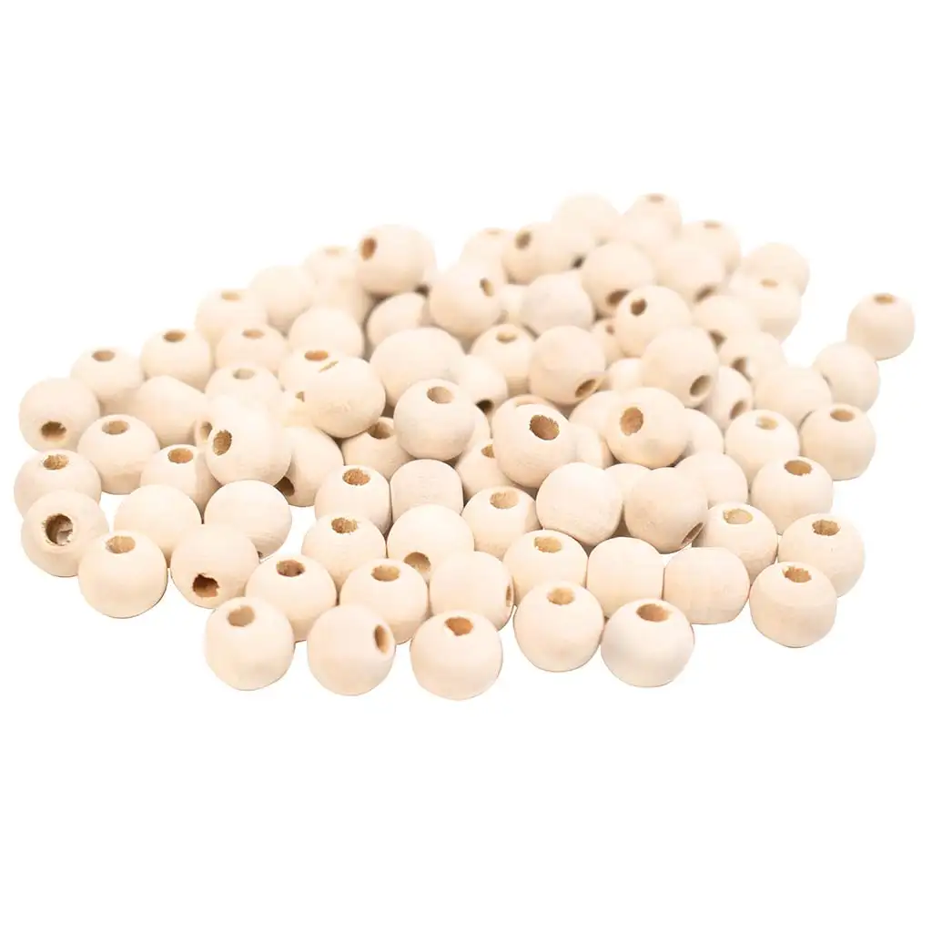 PlayBox: Naturholzperlen 10mm Größe 100 Stück Packung