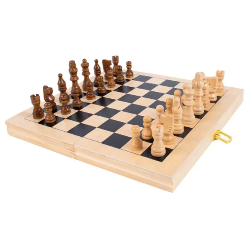 PlayBox: Holzschach mit klappbarem Brett kép 2