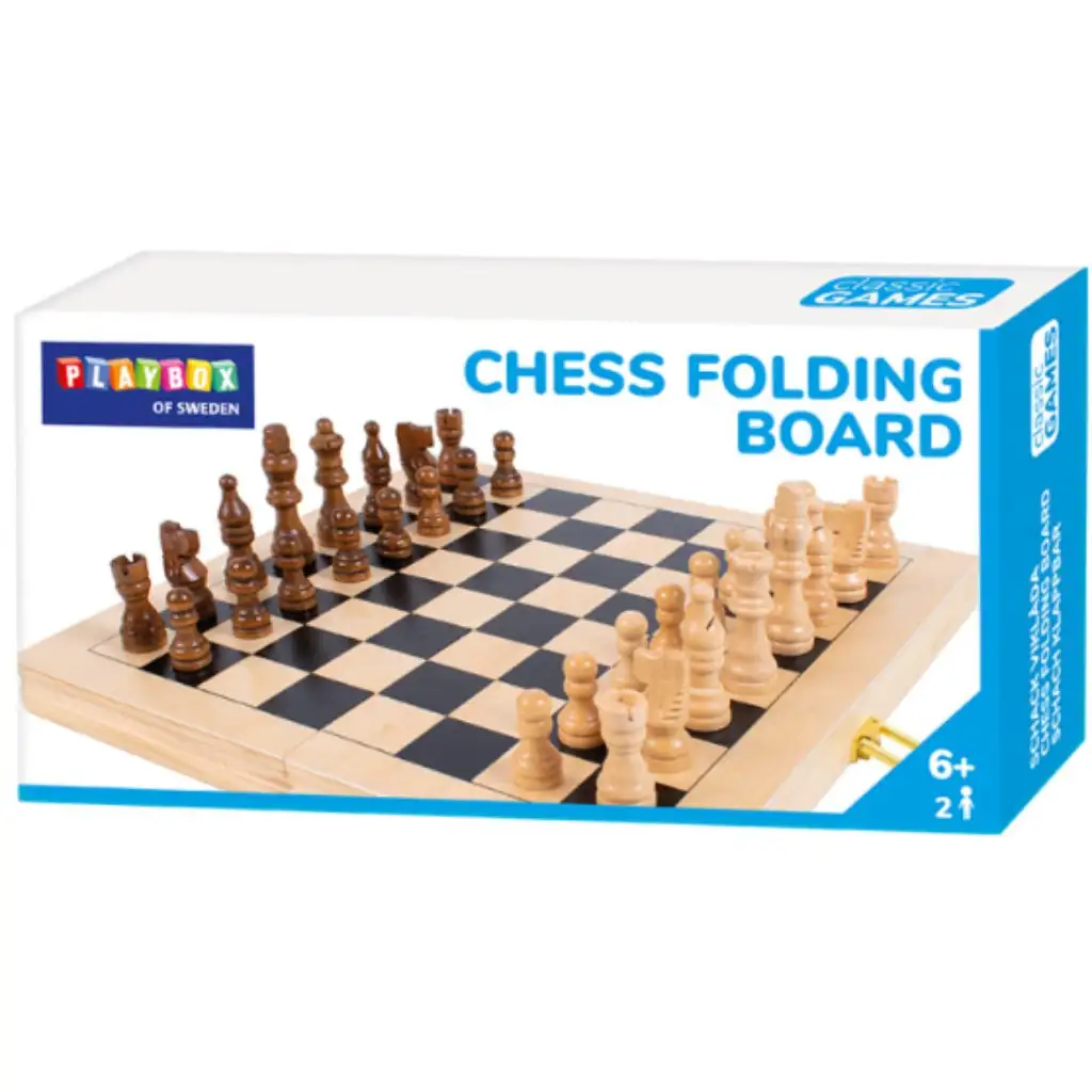 PlayBox: Holzschach mit klappbarem Brett