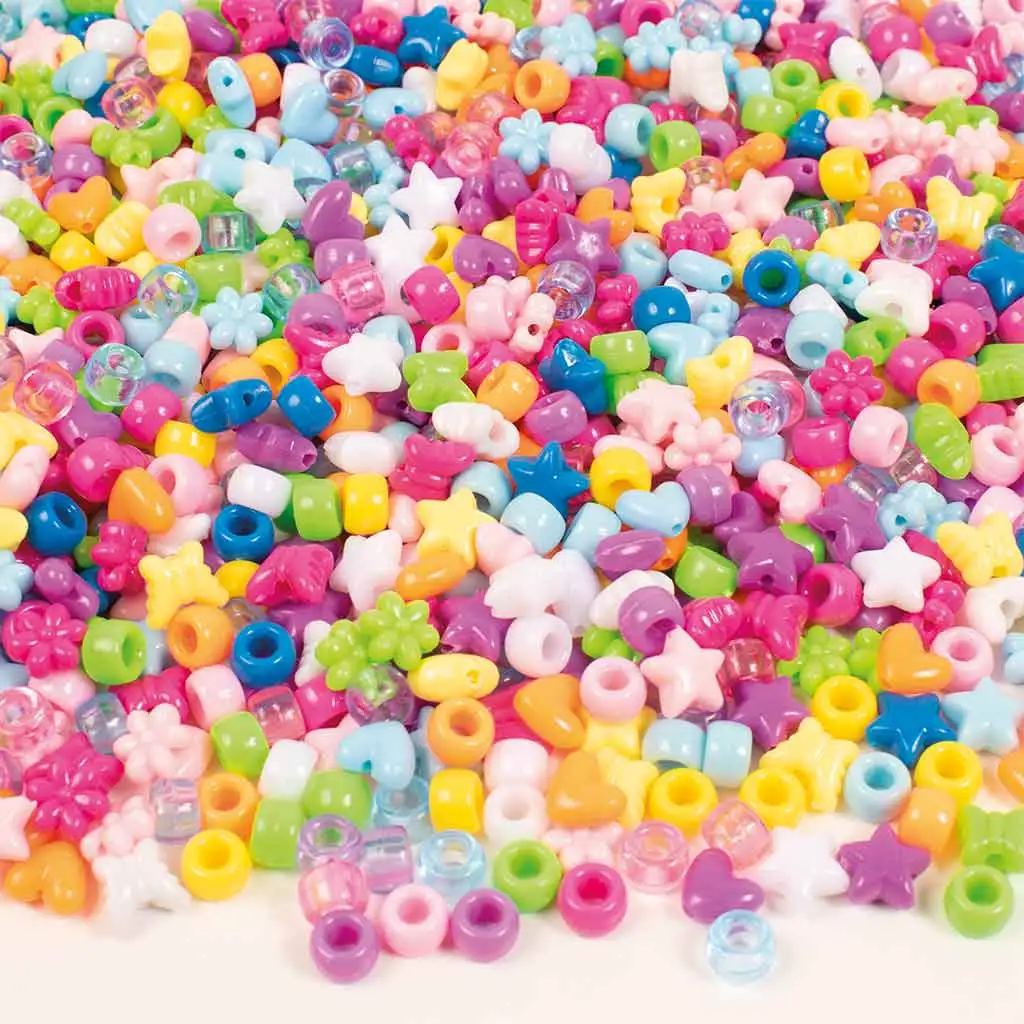 PlayBox: bunte auffädelbare Perlen im Eimer 1200 Stück kép 2