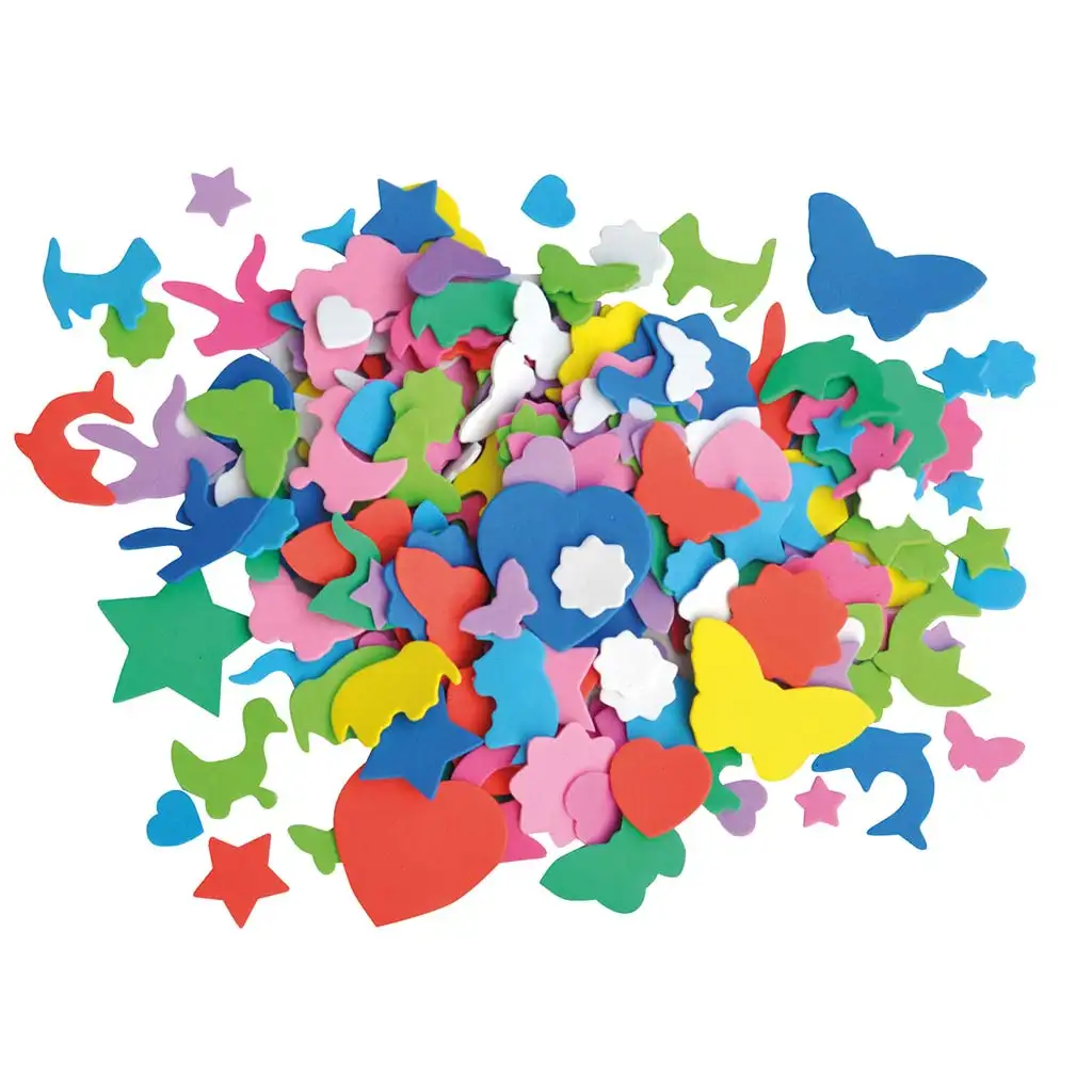 PlayBox: Dekorative Schaumstofffiguren in verschiedenen Farben und Formen, 250er Packung