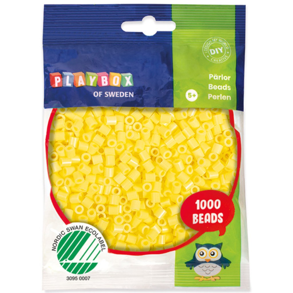 PlayBox: 5mm MIDI Bügelperlen 1000 Stück in Pastellgelb