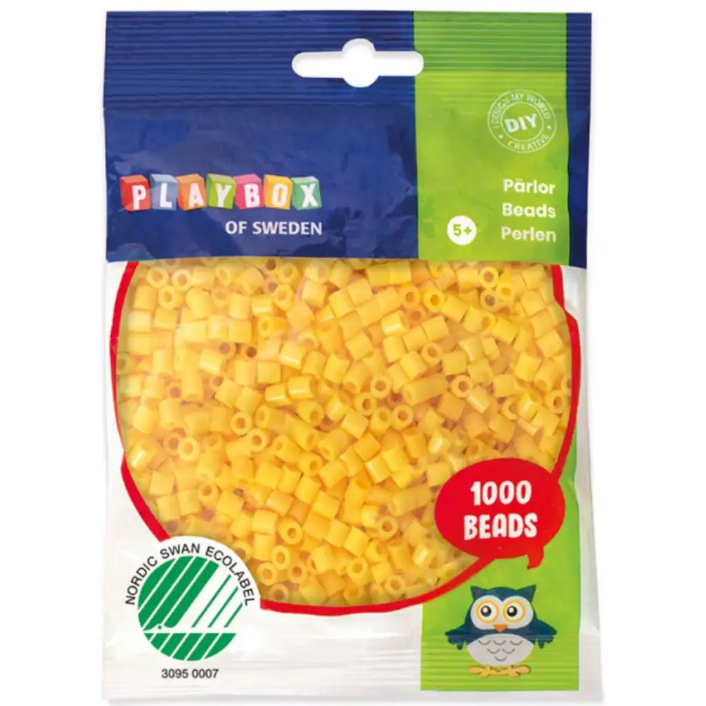 PlayBox: 5mm MIDI Bügelperlen, 1000 Stück, gelb