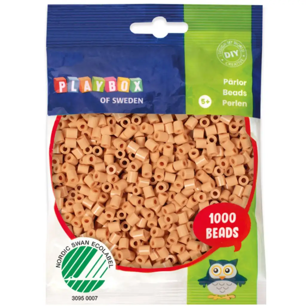 PlayBox: 5mm MIDI Bügelperlen, 1000 Stück, in weichem Beige. kép 1