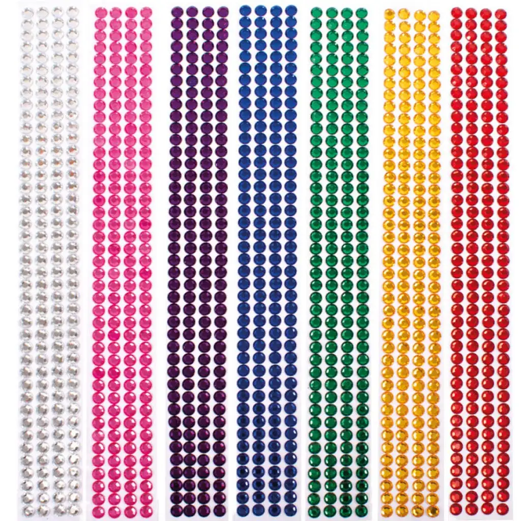 PlayBox: Selbstklebende bunte Strasssteine 1176 Stück 8mm