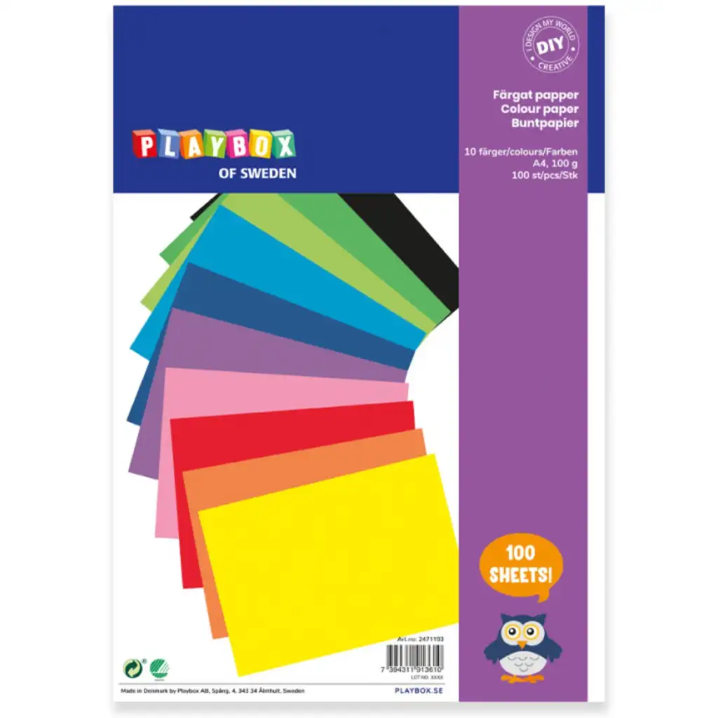 PlayBox: Bunte Papiere A4 10 Farben 100 Stück