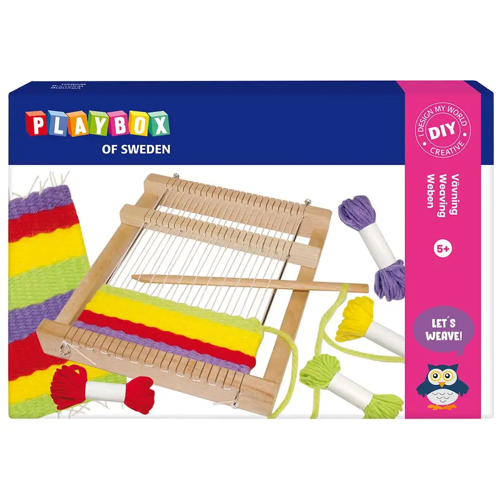 PlayBox: Komplettes Webset mit Garnen und quadratischem Webrahmen