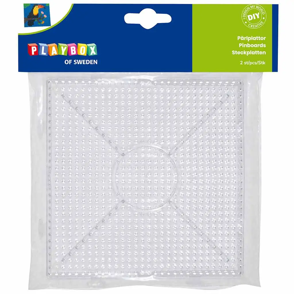 PlayBox: 5-mm-MIDI-verbindbare Grundplatte für bügelbare Perlen, 2er-Pack