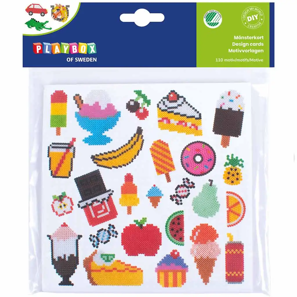 PlayBox: 5mm MIDI Bügelperlen Schablonenkarten mit 110 Motiven