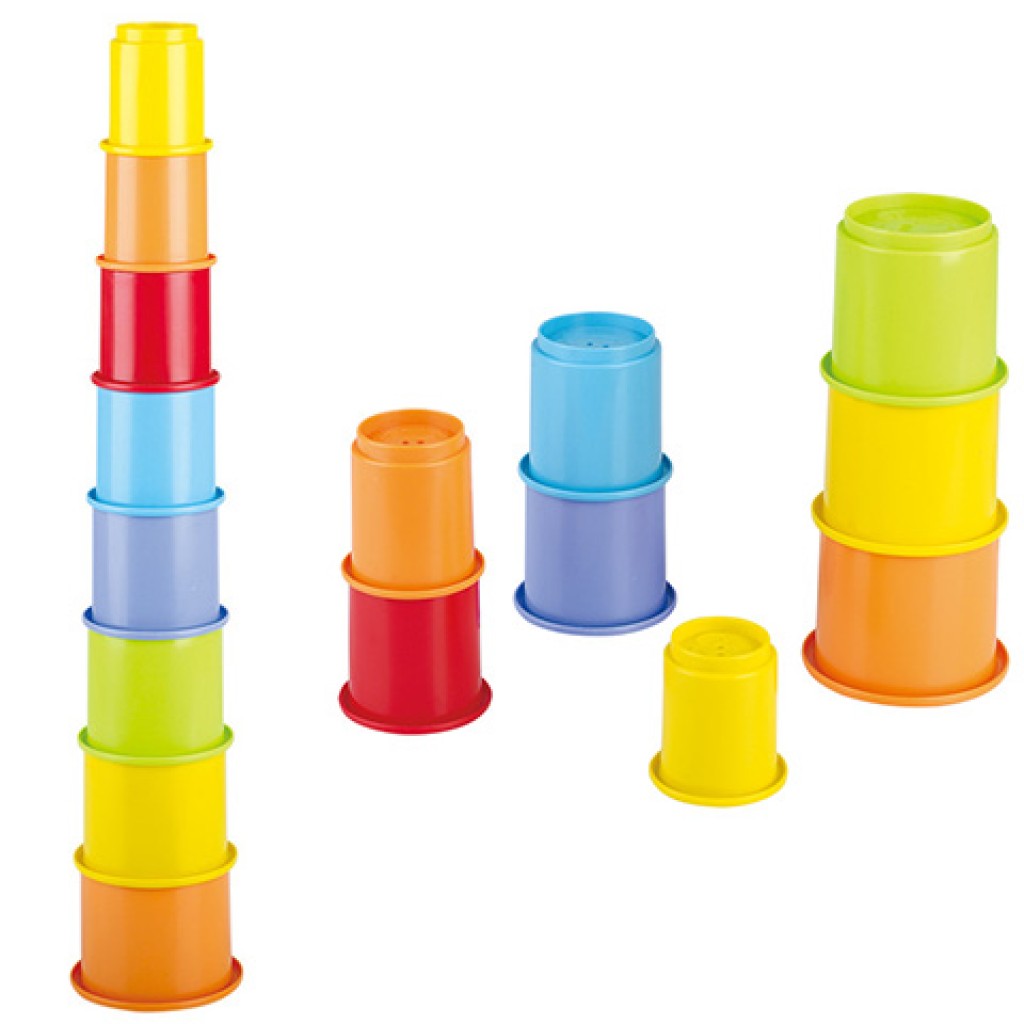 Playgo: Regenbogen-Becher-Bausatz aus recyceltem Kunststoff, 8-teiliges Set kép 2