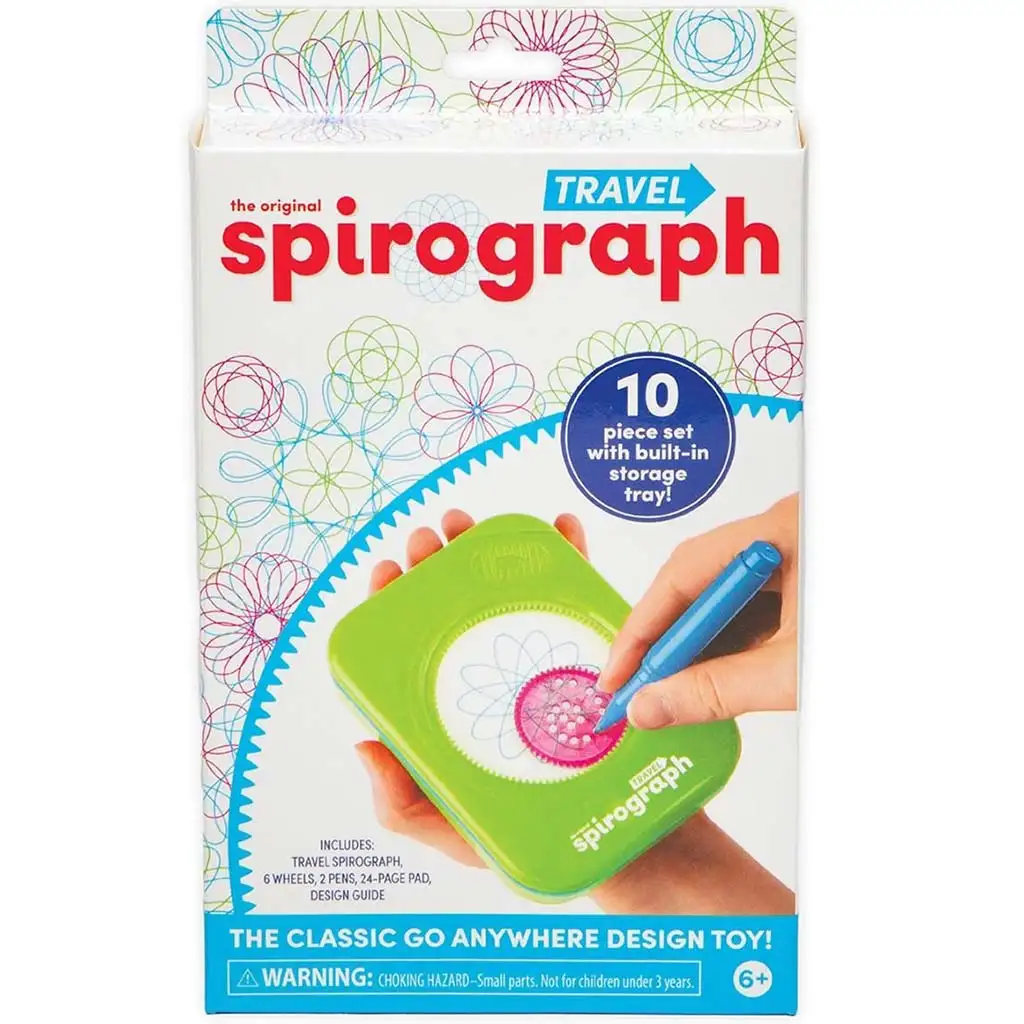 Spirograph: Reisender Spirograph mit Aufbewahrung in kompakter Größe, 10-teiliges Set